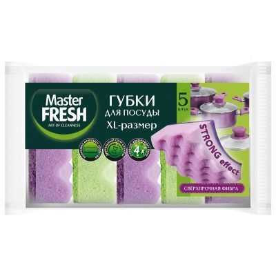 ✔️Master FRESH Губки д/посуды XL STRONG effect (5шт)/40 - купить за  в г. Махачкале