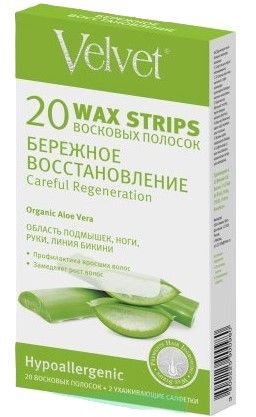 ✔️VELVET Полоски для депиляции д/тела "Береж. восстан," 20шт - купить за  в г. Махачкале