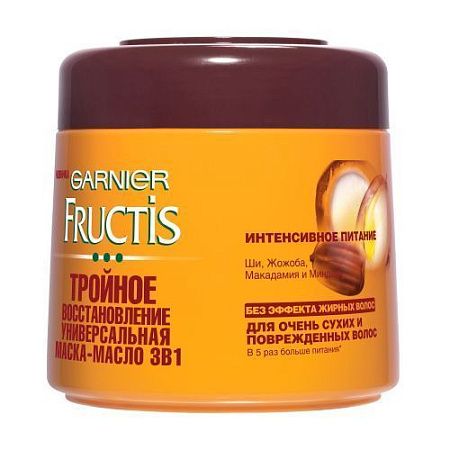 GARNIER Fructis Маска-Масло 3В1  300мл Тройное  Восстановление   от магазина МылоПорошок