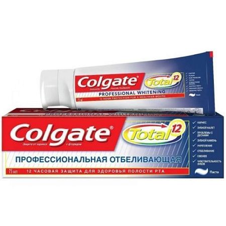 ✔️Зубная паста Colgate 75мл. тотал 12 Профессиональная отбеливающая /48 - купить за  в г. Махачкале