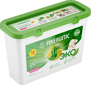✔️SYNERGETIC Капсулы для стирки Цветного белья ( 12 капсул ) - купить за  в г. Махачкале