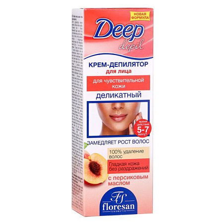 ✔️DEEP DEPIL Крем-депилятор д/чувс.кожи лица 50мл С маслом персика - купить за  в г. Махачкале