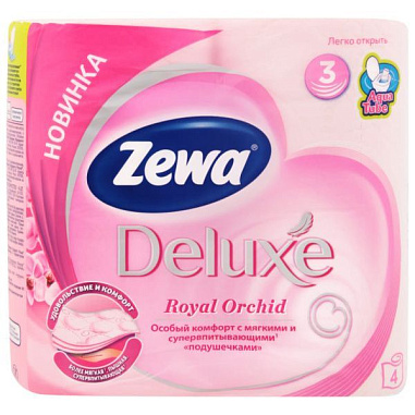 ✔️ZEWA ТБ Делюкс Орхидея 3 сл 4 рул /14 - купить за  в г. Махачкале