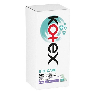 ✔️Kotex Прокладки ежедн.БИО-КЭА 18шт длинные/6 - купить за  в г. Махачкале