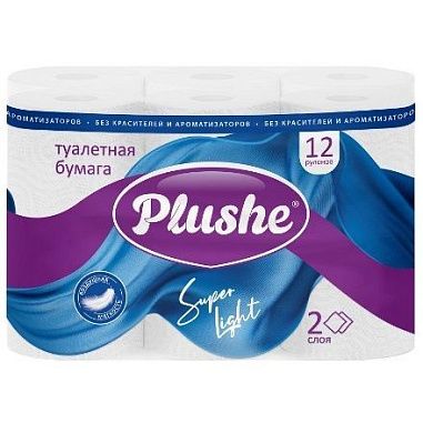 ✔️Plushe Туалетная бумага 2сл 12 рулонов Super light/8  - купить за  в г. Махачкале