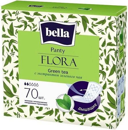 ✔️BELLA Прокладки 70шт PANTY Flora Green tea с экстрактом зелёного чая - купить за  в г. Махачкале