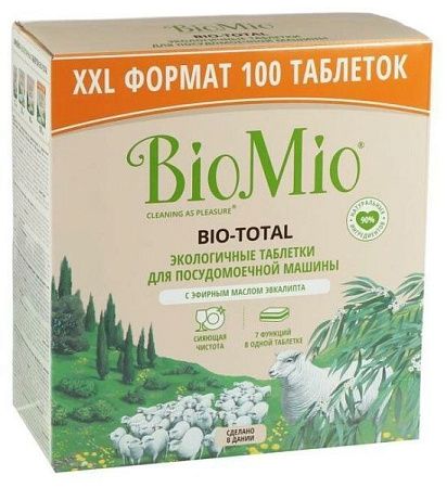 ✔️BioMio BIO-TOTAL Эколог.таблетки для посудомоечной машины Эвкалипт 100шт - купить за  в г. Махачкале