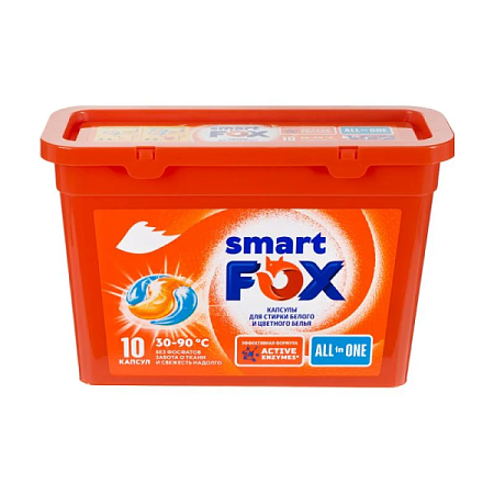 ✔️Smart Fox Капсулы для стирки 10шт белого и цветного белья  - купить за  в г. Махачкале