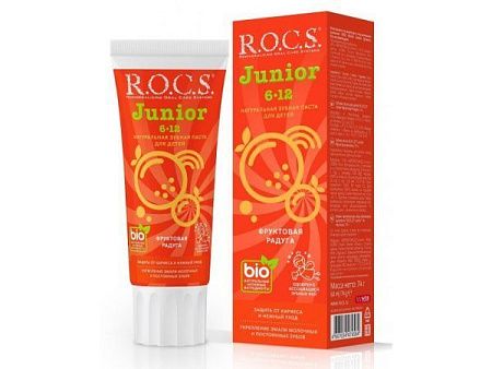 ✔️R.O.C.S. зуб.паста Junior 6-12 лет 74гр Фруктовая радуга - купить за  в г. Махачкале