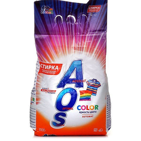 ✔️AOS Стиральный порошок 3кг Color Яркость цвета - купить за  в г. Махачкале