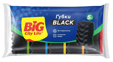 ✔️Big citi Губки BLACK 5шт  - купить за  в г. Махачкале