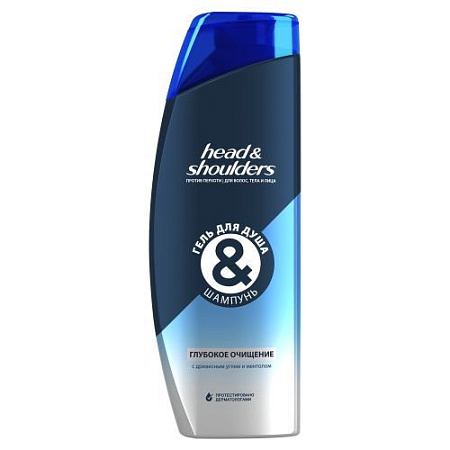 ✔️HEAD & SHOULDERS Гель для душа & шампунь  360 мл Глубокое очищение с древесным углем и ментолом - купить за  в г. Махачкале