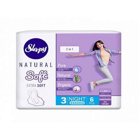 ✔️Sleepy Прокладки 6шт Natural Slim Extra 3 NIGHT  - купить за  в г. Махачкале