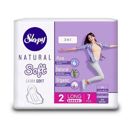 ✔️Sleepy Прокладки 7шт Natural Soft Ekstra 2 LONG - купить за  в г. Махачкале