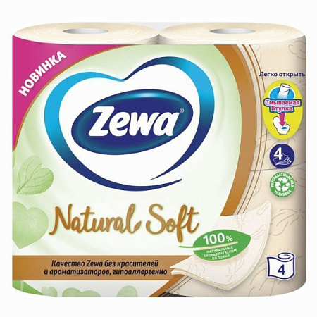 ✔️ZEWA ТБ Natural soft 4сл.4рул./10 - купить за  в г. Махачкале