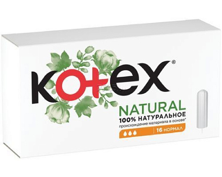 ✔️Kotex Тампоны 16шт natural нормал/12 - купить за  в г. Махачкале