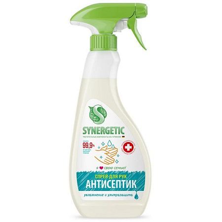 SYNERGETIC Антисептик д/рук 0,5л Спрей 99,9% от магазина МылоПорошок