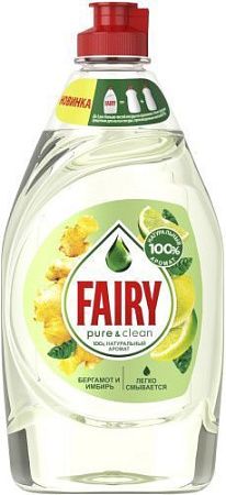 ✔️FAIRY Средство для мытья посуды 450мл Pure&Clean Бергамот и имбирь  - купить за  в г. Махачкале