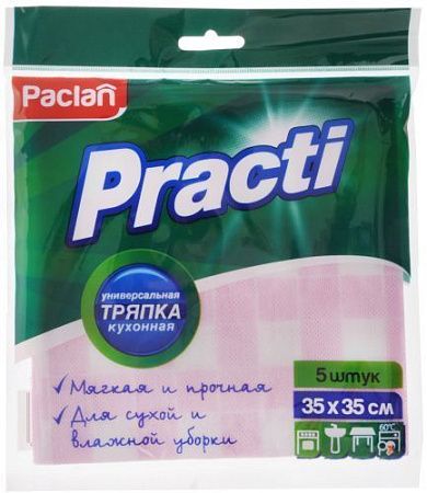 ✔️Универсальная тряпка PRACTI, 35*35см, 5шт/50 410121																							 - купить за  в г. Махачкале