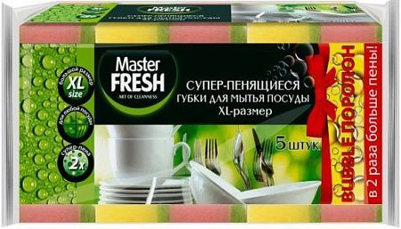 ✔️Master FRESH Губка д\посуды XL-размер  Bubble (5шт)/40 - купить за  в г. Махачкале