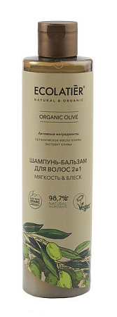 Ecolatier GREEN Шампунь-бальзам для волос 2 в 1 Серия 350мл ORGANIC OLIVE,  от магазина МылоПорошок