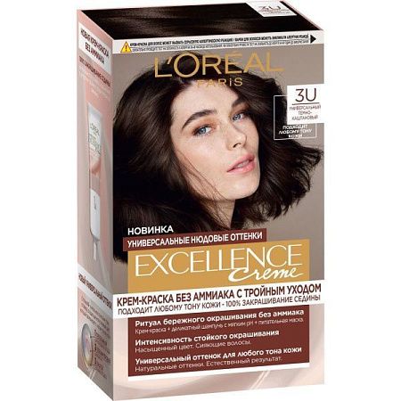 L'Oreal Paris Краски Excellence Крем 3U (Универсальный темно-каштановый) от магазина МылоПорошок