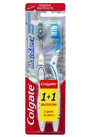 ✔️Зубная щетка Colgate Макс Блеск 1+1 средняя/48 - купить за  в г. Махачкале