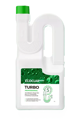 ✔️ECOCLAR Home Средство для устранения сложных засоров 1л Turbo profesional - купить за  в г. Махачкале