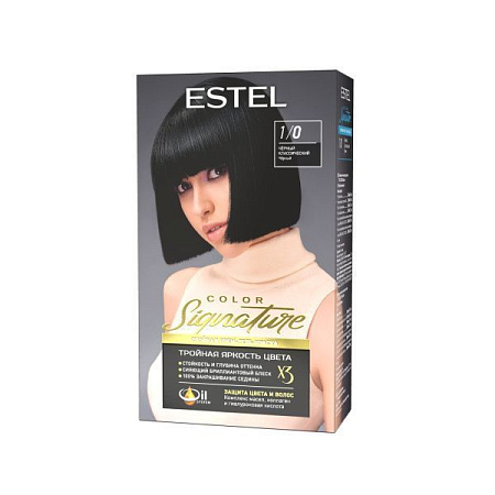 ESTEL COLOR Signature Стойкая крем-гель краска для волос 1/0 Чёрный от магазина МылоПорошок