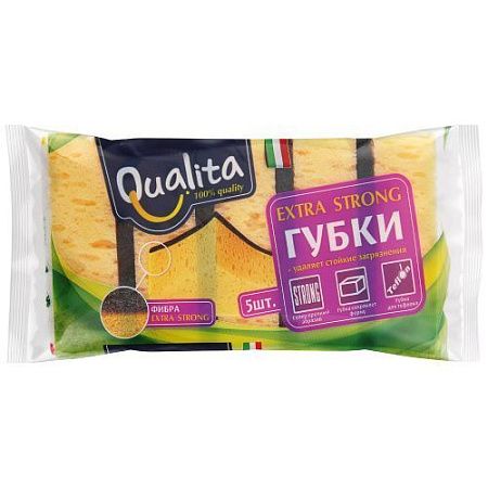 ✔️QUALITA Губки для посуды Extra strong 5шт - купить за  в г. Махачкале