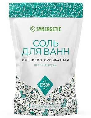 ✔️SYNERGETIC Соль д/ ванн Магниево-Сульфатная 1000гр - купить за  в г. Махачкале