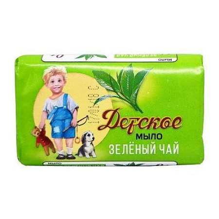 Детское туалетное мыло 90гр Зёленый чай  от магазина МылоПорошок