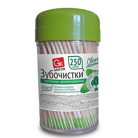 ✔️GRIFON Зубочистки с ментолом 250шт - купить за  в г. Махачкале