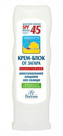 ✔️FLORESAN Ф-113  Крем-блок  от Загара  125мл водостойкий SPF 45/20 - купить за  в г. Махачкале