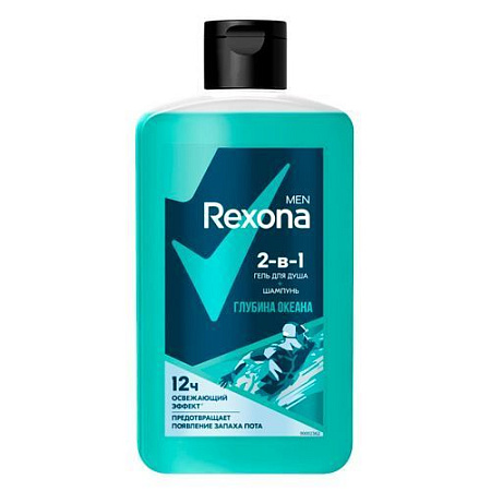 ✔️REXONA Гель д/душа и шам-нь 490мл 2в1 Глубина океан/6 - купить за  в г. Махачкале