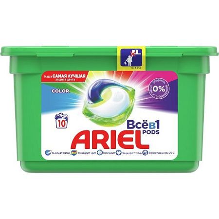 ✔️ARIEL Авт Гель СМС жидк. в растворимых капсулах Liquid Capsules Color 10X19.5г. - купить за  в г. Махачкале