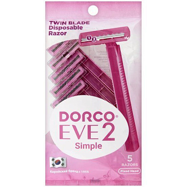 Dorco Eve 2 Simple бритва одноразовая 5шт/12 женские розовые от магазина МылоПорошок
