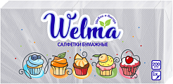 ✔️PREMIAL Welma Cалфетки бумажные 200шт Белые - купить за  в г. Махачкале