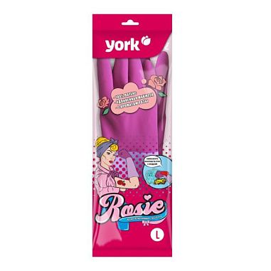 ✔️YORK Перчатки Rosie резиновые L(092680) - купить за  в г. Махачкале