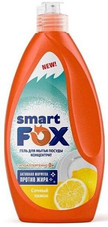 ✔️Smart Fox Гель-концентрат д/мытья посуды 400мл Сочный лимон - купить за  в г. Махачкале