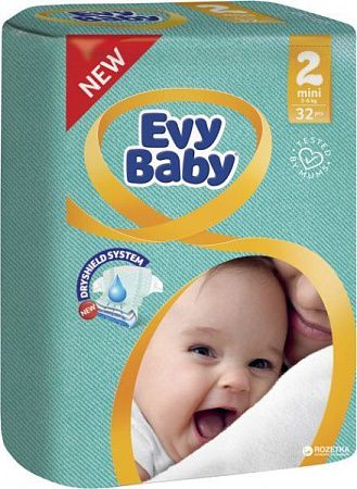 ✔️EVY BABY Подгузники Мини Стандарт №2 32*8  /507870 - купить за  в г. Махачкале