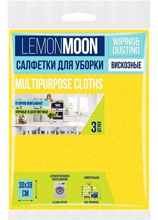 ✔️Lemon Moon Салфетка вискозная с печатью  380*380 3шт (L410) - купить за  в г. Махачкале