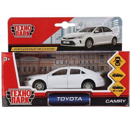 ✔️Машина металл TOYOTA CAMRY длина 12 см, двери, багажн, инерц,белый,  кор. Технопарк в кор.2*36шт			 - купить за  в г. Махачкале
