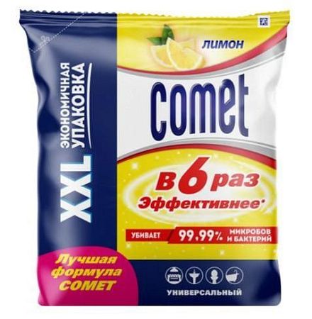 ✔️COMET Порошок чистящий с дезинфиц. свойствами Лимон с хлоринолом 900г /20 - купить за  в г. Махачкале