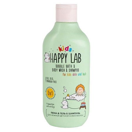 Happy Lab Kids 3в1 Шампунь+пена+гель 300мл  для душа  от магазина МылоПорошок