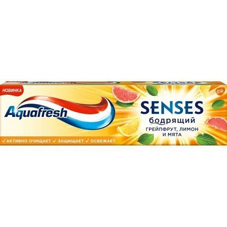 ✔️Aquafresh Зубная паста SENSES бодрящий грейпфрукт/лимон/мята 75мл - купить за  в г. Махачкале