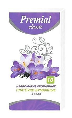 ✔️PREMIAL Платочки бумажные 10шт  Classic - купить за  в г. Махачкале