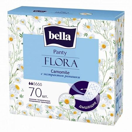 ✔️BELLA Прокладки 70шт PANTY Flora  Camomile с Экстрактом ромашки - купить за  в г. Махачкале