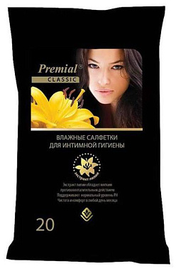 ✔️PREMIAL Салфетки влажные для интимной гигиены Лилия 20шт - купить за  в г. Махачкале