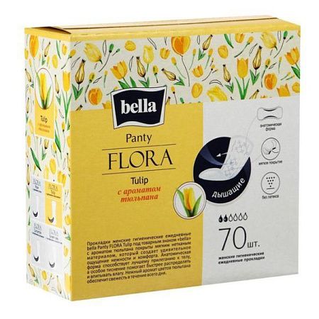 ✔️BELLA Прокладки 70шт PANTY Flora Tulip с ароматом тюльпана - купить за  в г. Махачкале